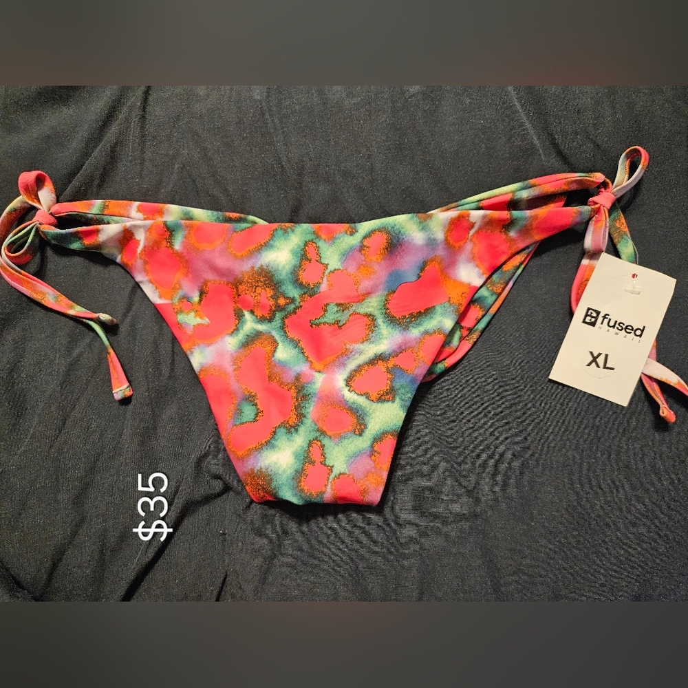 Fused Vibrant Multicolor Aloha Bikini Bottom